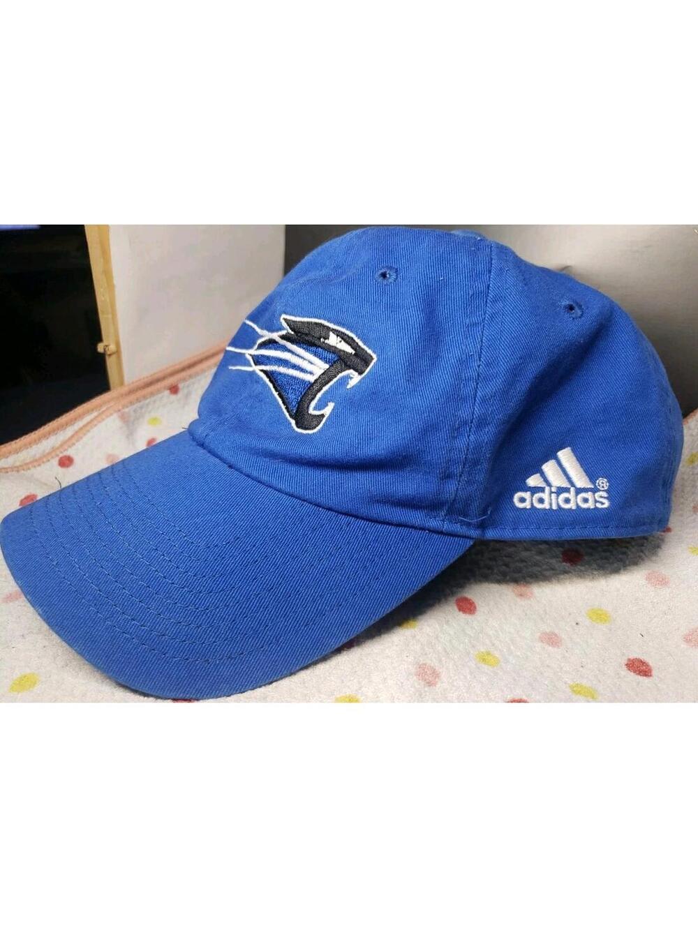 Adidas Carolina Panthers NFL Football Blue Strapback Hat OSFA Promo Cap NFC
